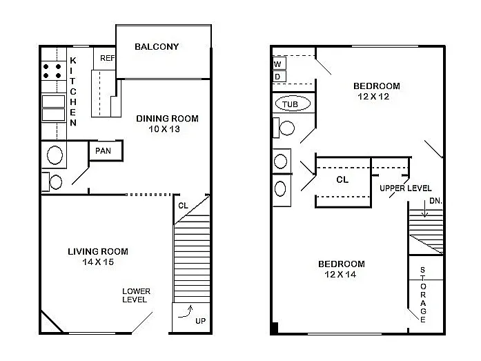 Floor plan 2 Bed, 1.5 Bath C Townhome (80% Income Restricted)