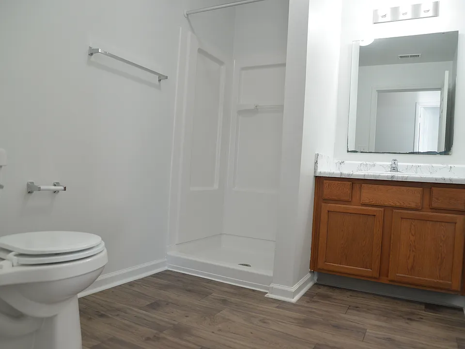 Large bathroom offers ample space and functionality