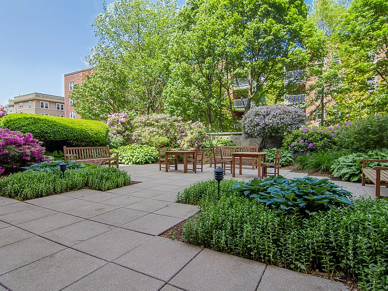 Garden patio for the building