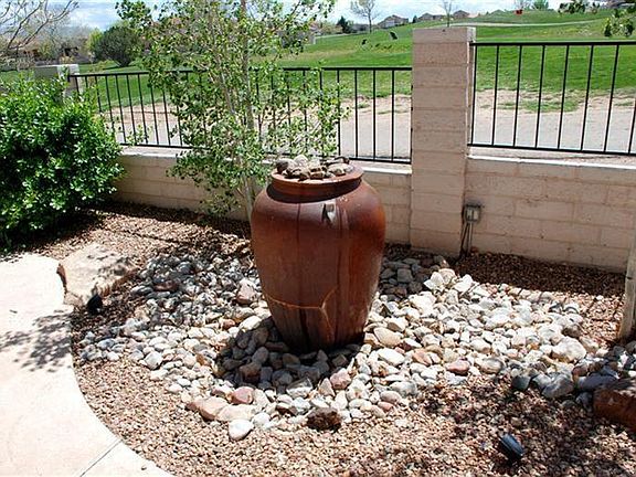 Fountain in the backyard. No neighbors in the back just open