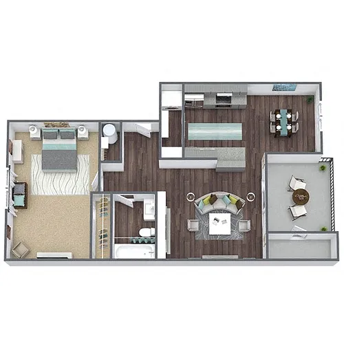 Floor plan A2: 1 Bed 1 Bath