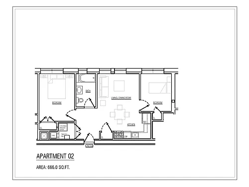 Floor plan 2BR1Ba