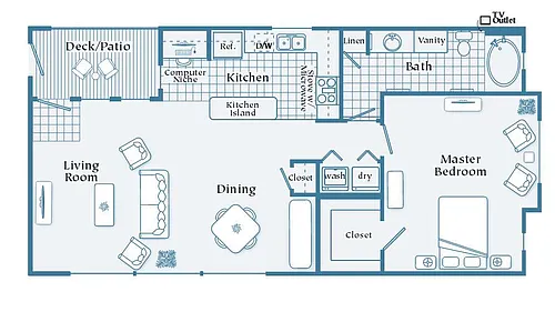 Floor plan Reading (1 Bedroom)