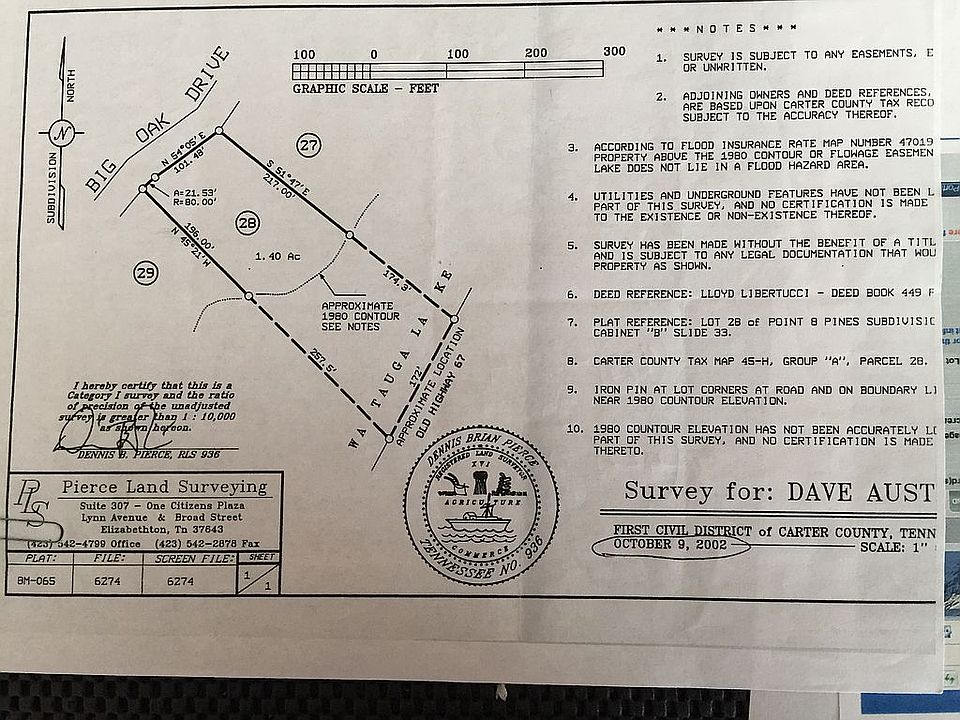 UPDATED LAND SURVY WITH SALE