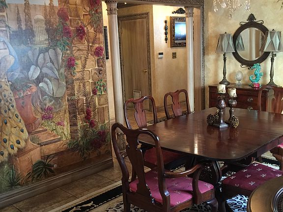 Formal dining with mural