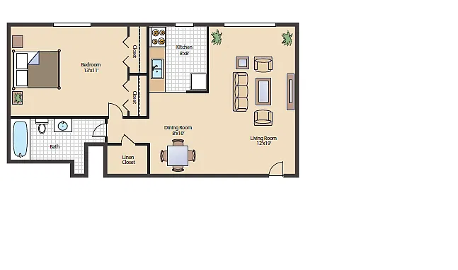 Floor plan 1 Bedroom