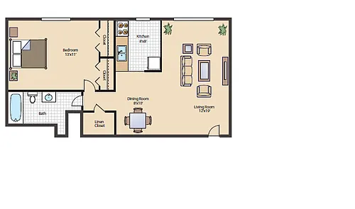 Floor plan 1 Bedroom