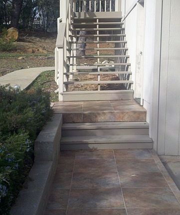 Paved entryway to the front door