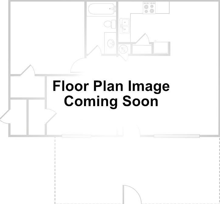 1 Bed 1.5 Bath Floorplan Diagram