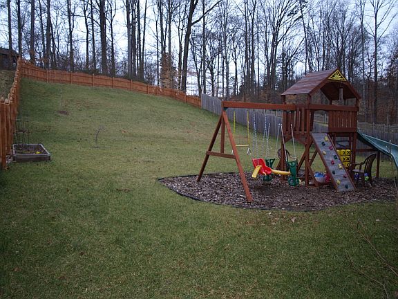 Private, fenced backyard