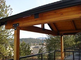 Custom lodge hood off mater bedroom