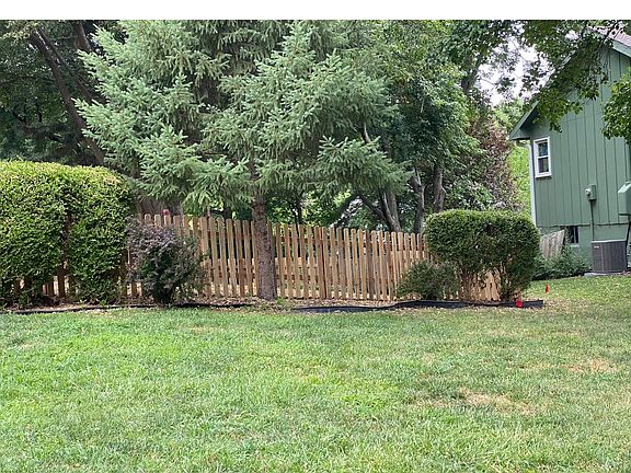 Side view of backyard