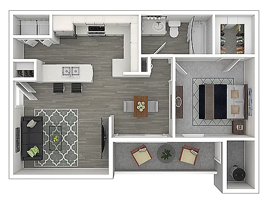 Floor plan 1 Bedroom 1 Bath