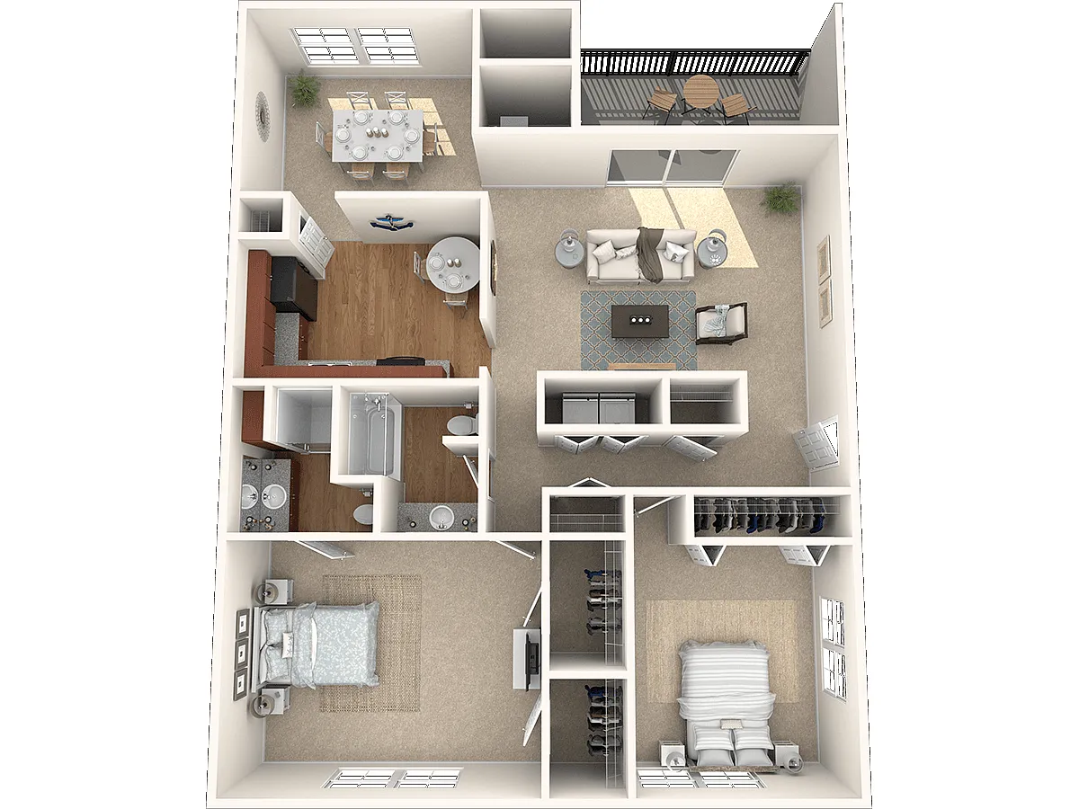 Floor plan Sanctuary: Two Bedroom Apartment