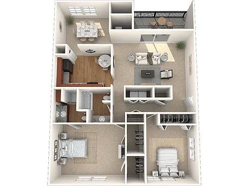Floor plan Sanctuary: Two Bedroom Apartment