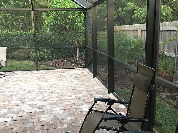 Fenced backyard