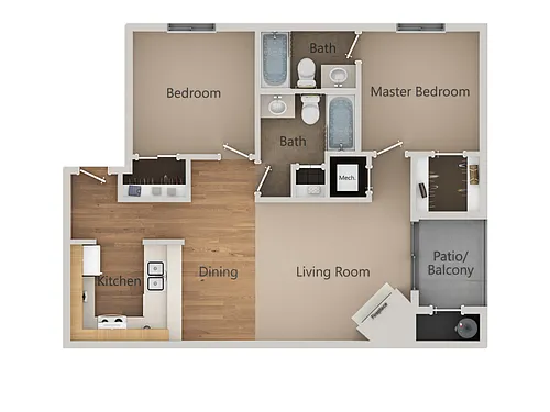 Floor plan 2 bedroom 2 bath
