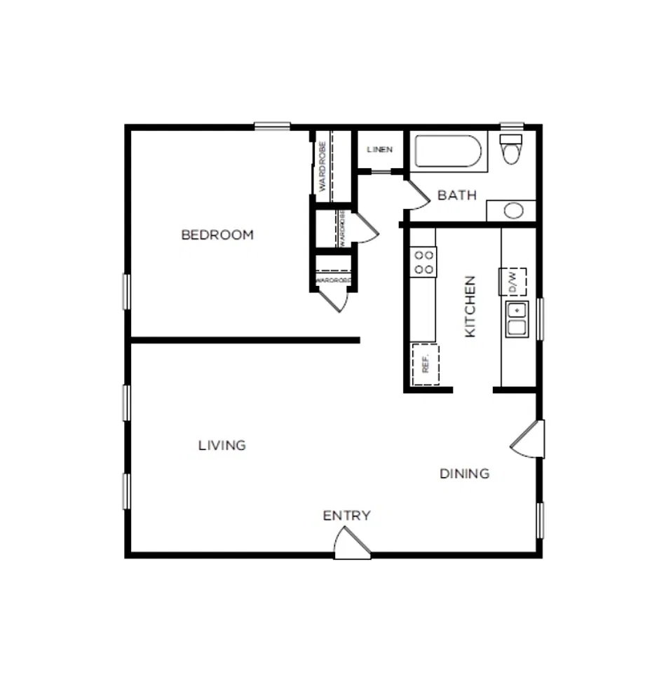 Floor plan 1-Bedroom