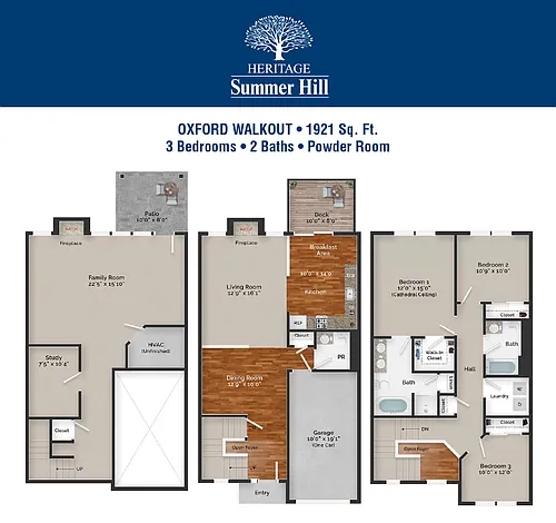 Floor plan Oxford with walk out and Deck