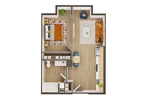Floor plan 1BD 1BR