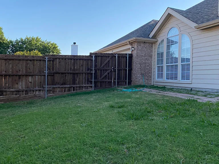 Backyard View with Security Camera
