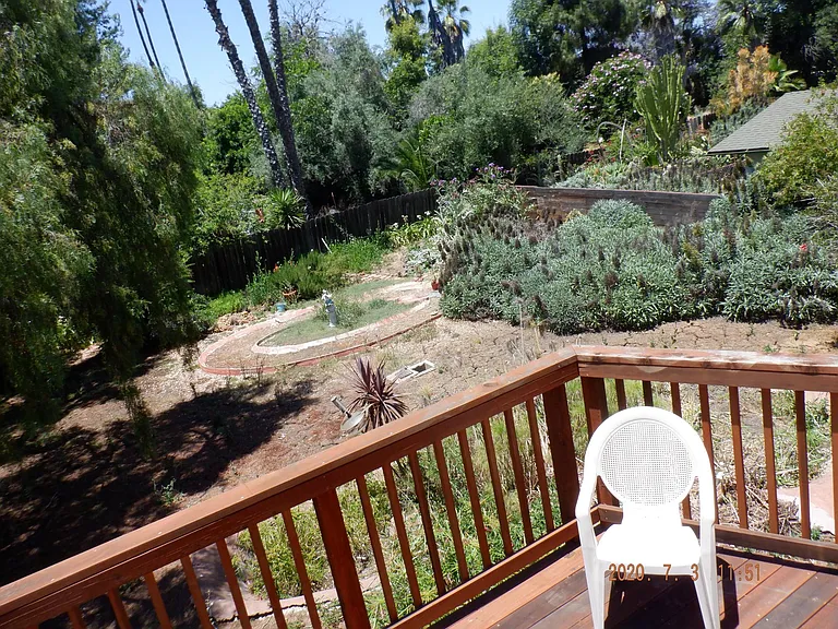 Upstairs room looking over upper rear deck
