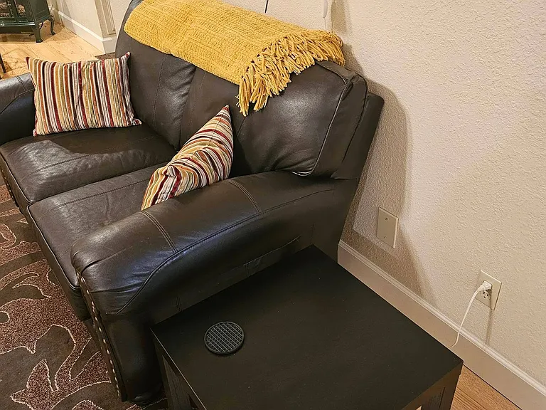 Leather loveseat