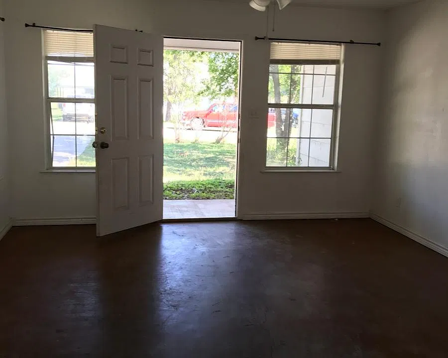 front entry into living room
