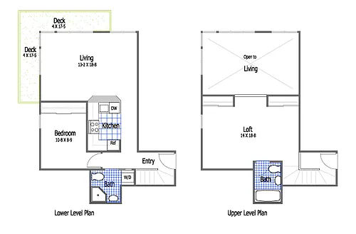 Floor plan Large One Bed Loft