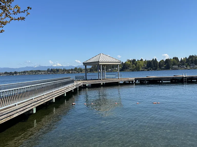 Davies Fishing Pier and enclosed swimming area.