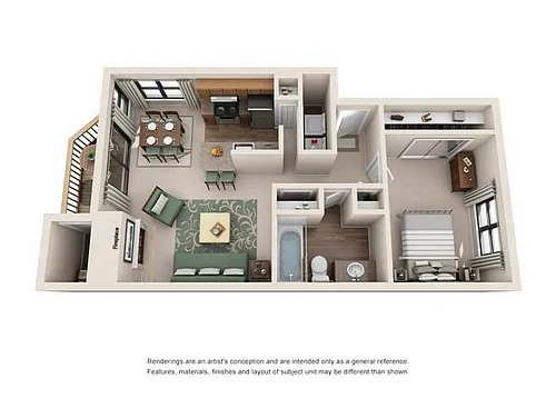 Floor plan 1x1F Large