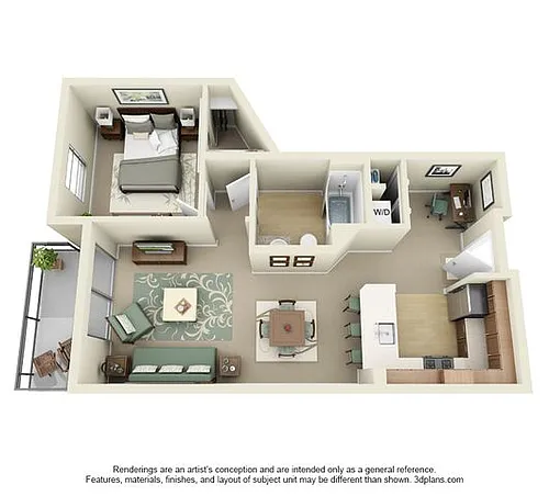 Floor plan Pico 1 bedroom A1