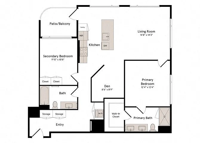 Floor plan 2D.2 W/ DEN