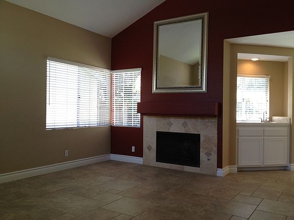 Cozy heated fireplace. Two tone designer paints