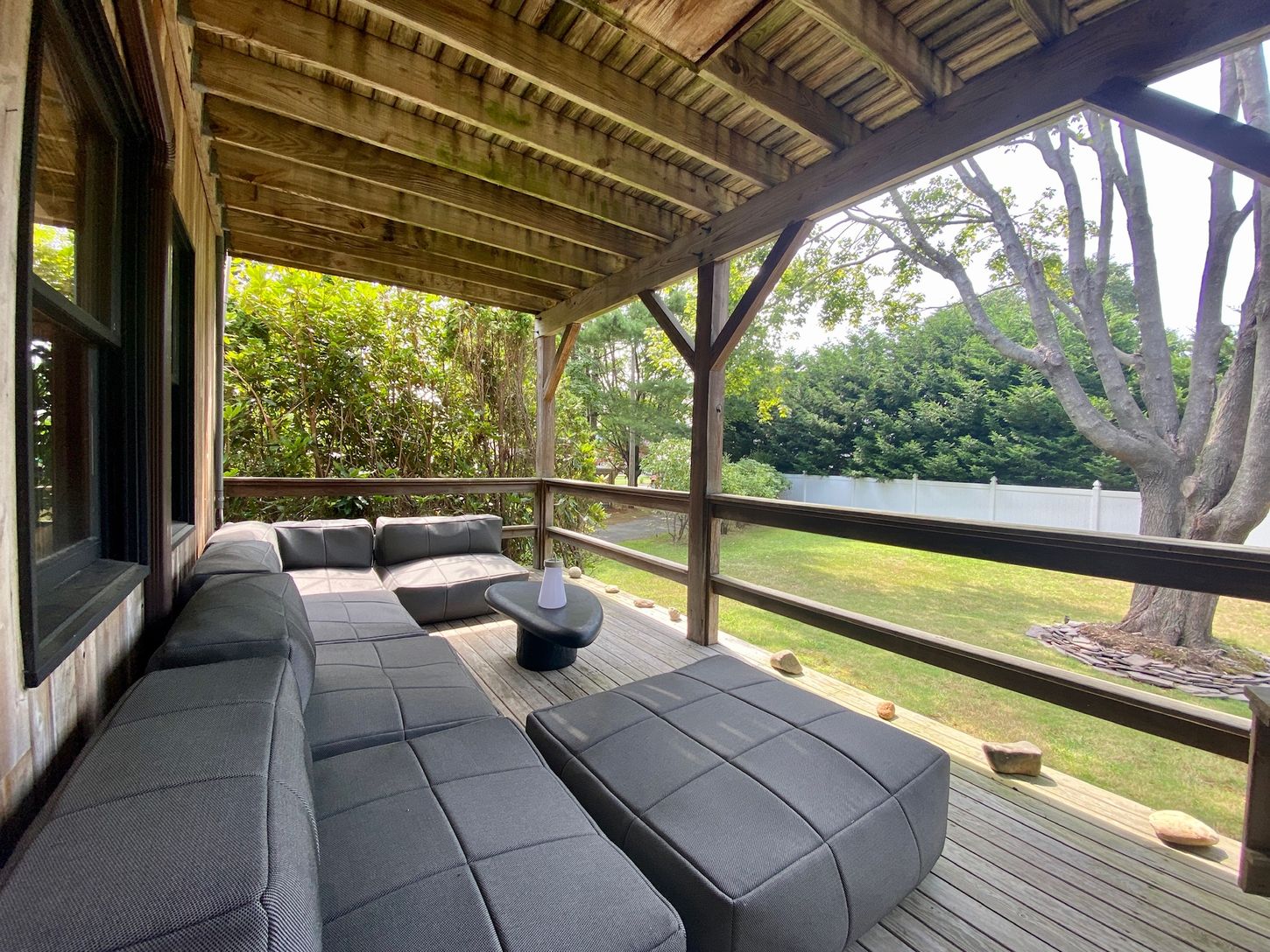 Downstairs Deck with Hammock and Seating Area