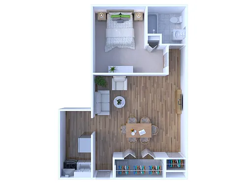 Floor plan 1 BR - 1 BTH Renovated (CG)