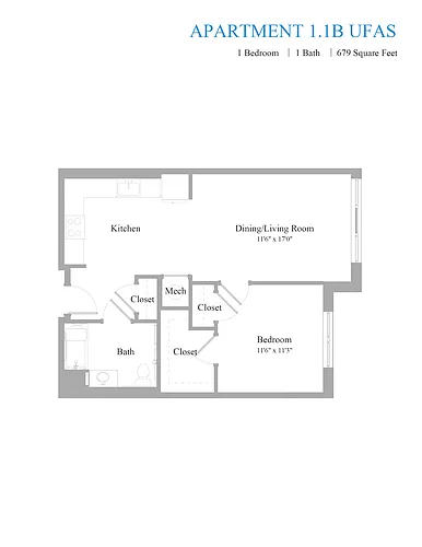 Floor plan 1B UFAS