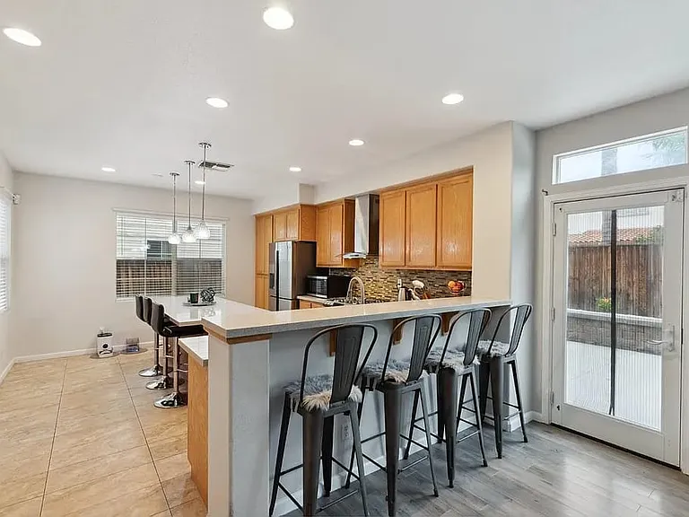Peninsula with bar seating