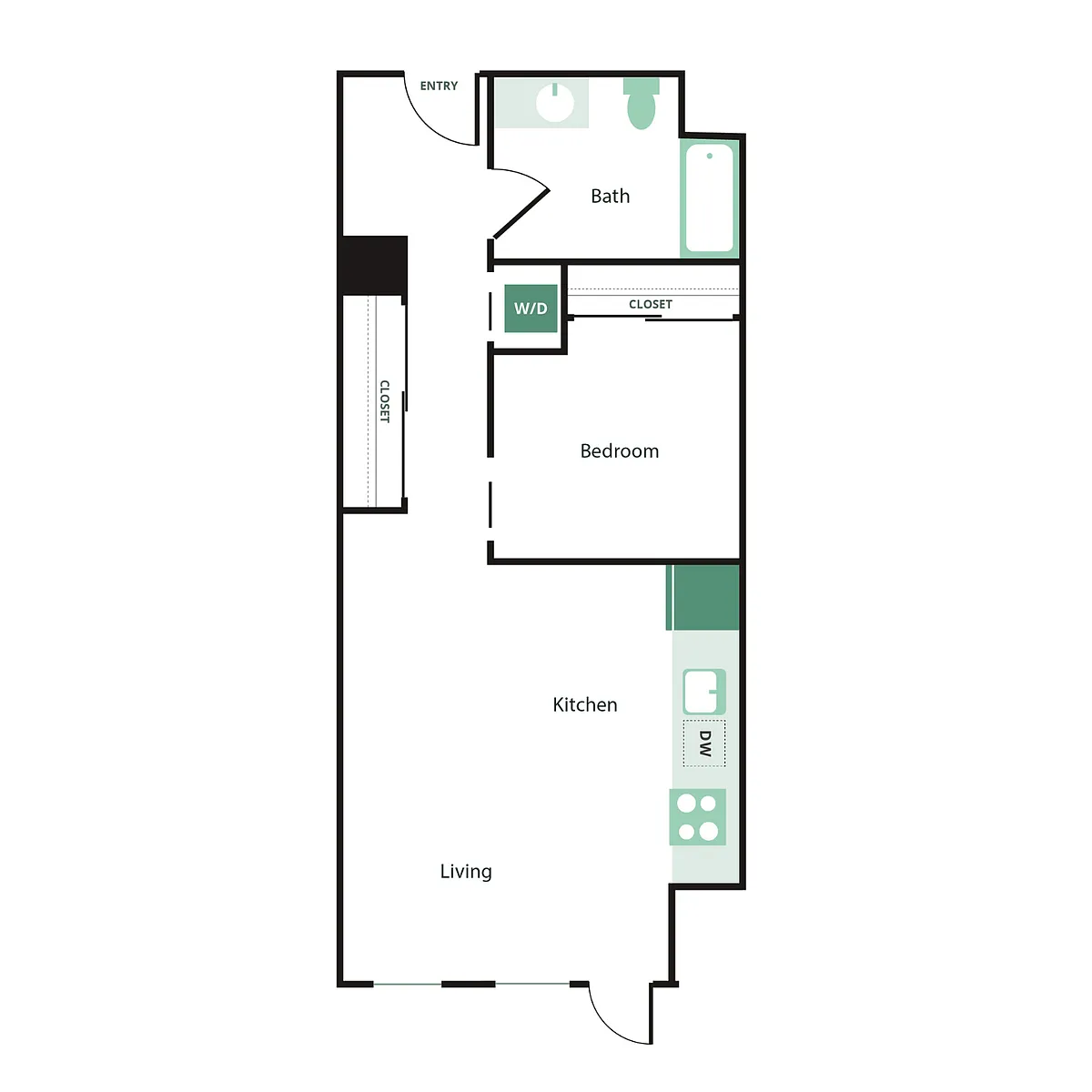 Floor plan 1X1 - B1