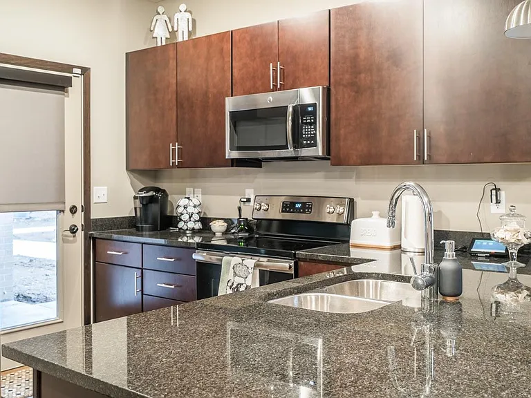 Our kitchens include peninsulas and islands, which give you ample cooking space.