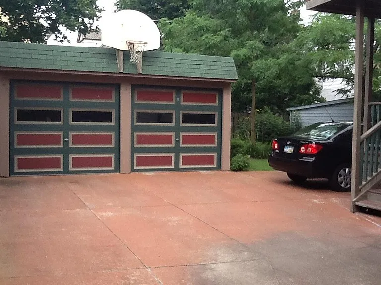 One garage space and one off street parking space
