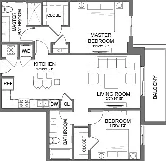 2B2 Floor Plan 2B2 Floor Plan