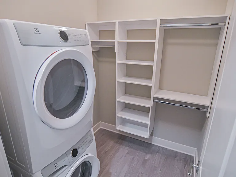 Oak Floor Plan Laundry Room at Indy West in Wilmington, NC