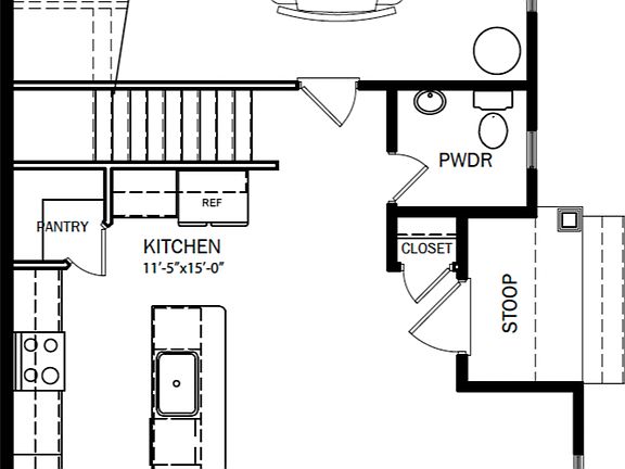 The Clarke 2 Story Townhome at Midlo West in Midlothian, Virginia - First Floor Plan
