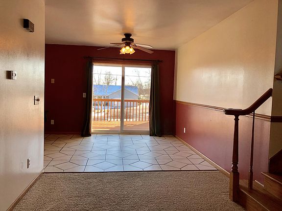 Looking into the kitchen/eating area.