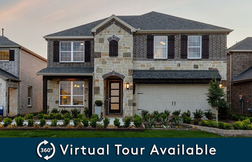 The Caldwell, a two-story home with 2-car garage, shown as Home Exterior D