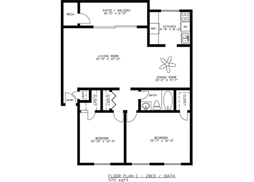 Floor plan TWO BEDROOM