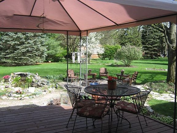 Deck overlooking pond