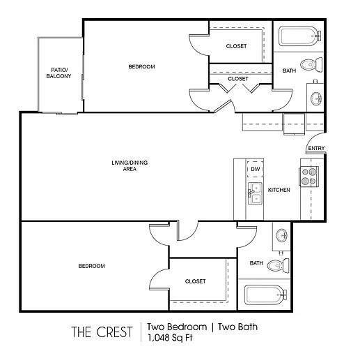 Floor plan Renovated 2-Bedroom A