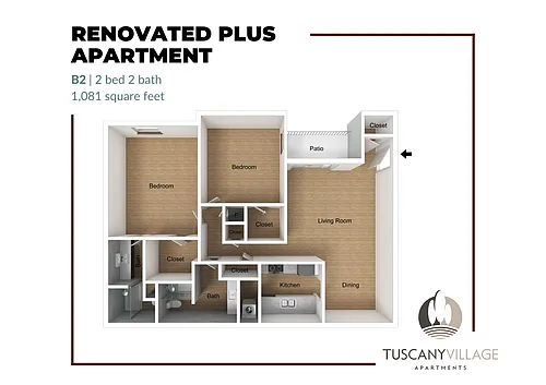 Floor plan B2 Renovated Plus